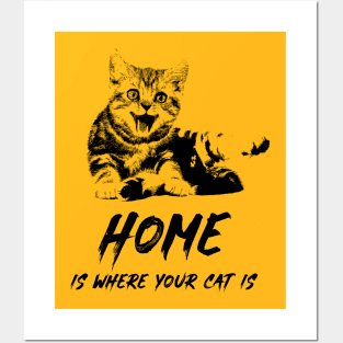 Home Is Where Your Cat Is Posters and Art